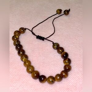 Tiger eye beads bracelet. Size adjustable